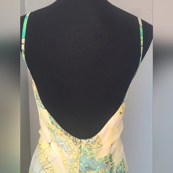 Nicole Bakti Vintage Low Back Silk Pleated Dress - Picture 6 of 14